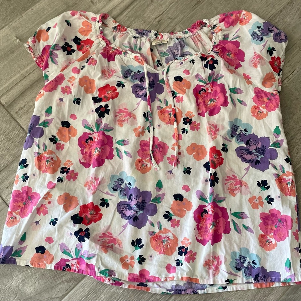 St. John's Bay Floral Blouse - Pink, Purple, Orange